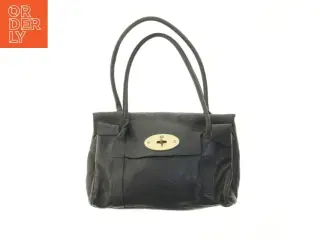 Ikonisk Mulberry Bayswater i moccabrun/sort læder (str. 30x25 cm)