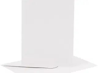 Elegante Kort og Kuverter - 6 Sæt, Hvid, 10,5x15 cm