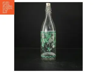 Dekoreret Genbrugsglasflaske med Patentlukning (str. 31 cm)