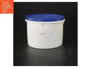 Tupperware sukkerbeholder med blåt låg fra Tupperware (str. Ø. 15 cm)