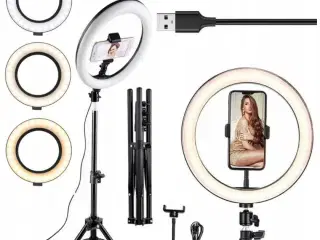LED Ring Lys 3000K 4000K 5500K Med Stativ 220cm