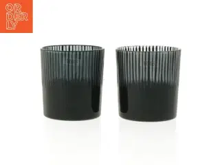 Sæt af to mørke dekorative glasstager (str. 8 cm)