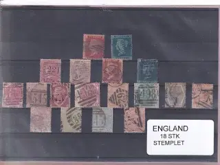England - 18 Stk. - Stemplet