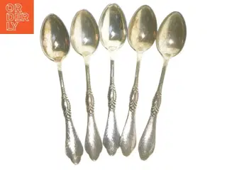 Antikke sølvskeer (str. 5 styk. 12 cm)