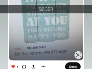 SØGER - god pris gives! 