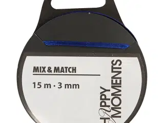 Mørk Blå Satinbånd 3 mm x 15 m - Elegant Dekoration