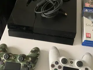 Playstation 4 + Spil og Controller