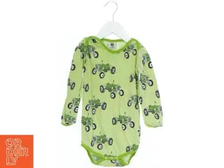 Grøn bodystocking med traktor print fra Småfolk (str. 98)