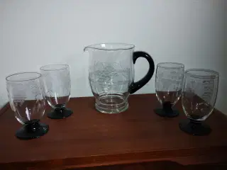 Holmegaard kande med glas