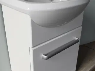 Toiletskab med vask,- spejl,- vandhane og bundprop