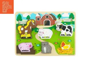 Træpuslespil med bondegårdsdyr fra Kids Wood (str. 28,5x21 cm)