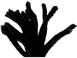 Chenille, L: 30 cm, tykkelse 15 mm, sort, 15stk./ 1 pk.