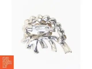 Vintage broche med rhinsten (str. 3 cm)