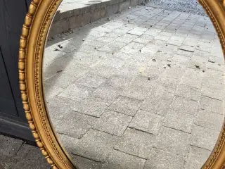 Spejl (oval med guldramme)