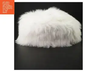 Hvid pels hat (str. Ø. 30 cm)