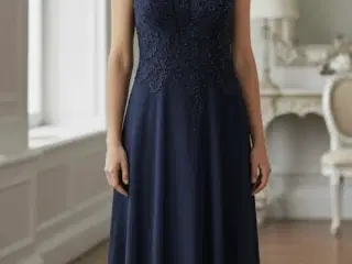 Smukkeste mørkeblå kjole 