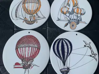 Platter med luftskibe motiv, Royal Copenhagen