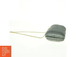 Kurve Flettet aftenclutch med guldkæde (str. 25 x 14 cm)