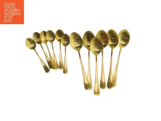 Guld farve bestik serveringssæt (str. 6 store sker. 20 cm. 6 t sker. 14 cm)