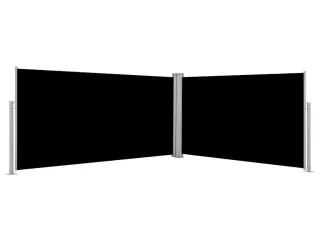 Sammenrullelig sidemarkise 160x600 cm sort