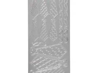 Sølv Folie Stickers 10x23 cm - Elegant Dekoration