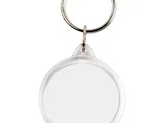 Runde nøglevedhæng i klar akryl - 25 stk.