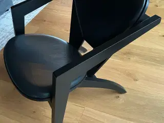 Wegner Butterfly GE460 stol, sort, sort læder