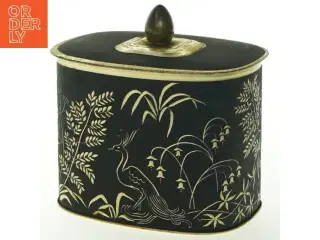 Vintage opbevaringsdåse med låg (str. 13x9,5 cm)