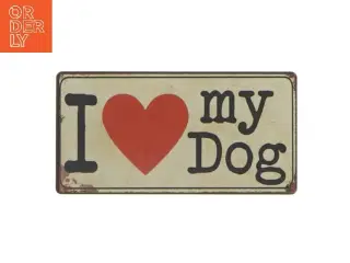 Magnetisk skilt &#39;I love my dog&#39; fra Lafinesse (str. 10x5 cm)