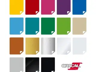 Foliepakke med 18 farver Oracal 651 Skiltefolie samt applikationsfolie