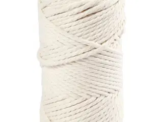 Macramé Reb 55m - Råhvid, 4mm, Bæredygtig Kvalitet