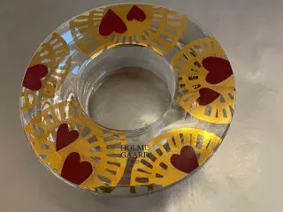 2 Holmegaard Crystal Christmas lysestager bloklys