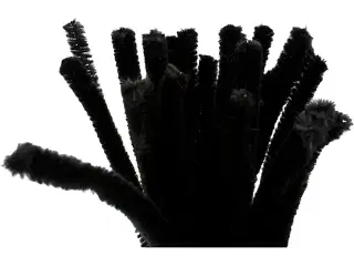 Chenille, L: 30 cm, tykkelse 9 mm, sort, 25stk./ 1 pk.