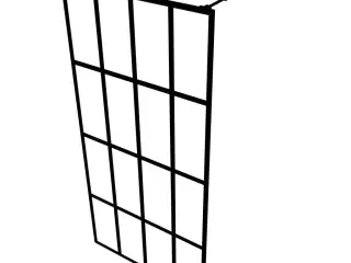 Bruseafskærmning 90x195 cm hærdet glas matteret