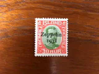 Frimærker. Island Zeppelinovertryk fra 1931