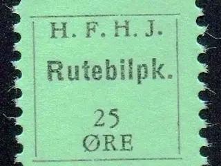 H.F.H.J.  - Rutebilpakke - 25 Øre - Ustemplet