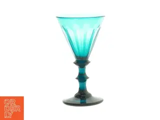 Turkis glas med stilk (str. Ø 8 cm)