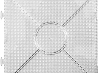 Perleplade, stor samlefirkant, str. 15x15 cm, medium, klar, 2stk./ 1 pk.