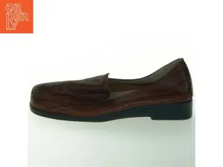 Brugte mørkebrune loafers i læderlook fra Aerosoles (str. 4)