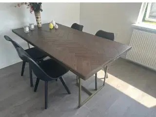 Spisebord, Akacietræ finér, stål & mdf., DB, b: 90