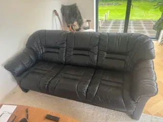 2 og 3 Pers. Lædersofa 
