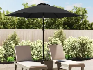 Udendørs parasol med metalstang 300 cm antracitgrå