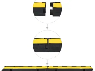 Kabelbeskytterrampe 1 kanal gummi 100 cm