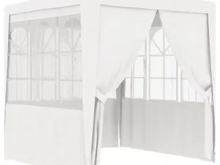 Festtelt med sidevægge 2,5x2,5 m 90 g/m² hvid