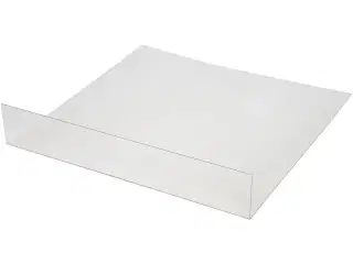 Transparent PET Plade 375x380 mm med ombukket kant