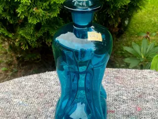 * Klukflaske, blå - fra Holmegaard (28 cm)
