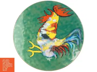 Emailleret dekorativ tallerken (str. Ø. 28 cm)