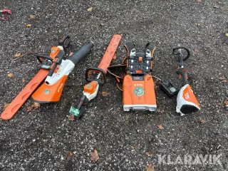 Diverse maskiner til rygbatteri Stihl