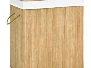 Vasketøjskurv med 2 rum 100 l bambus