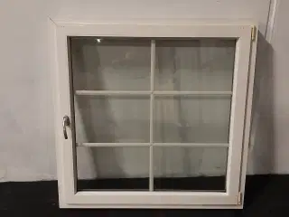Dreje-kip vindue i pvc 1289x120x1289 mm, højrehængt, hvid